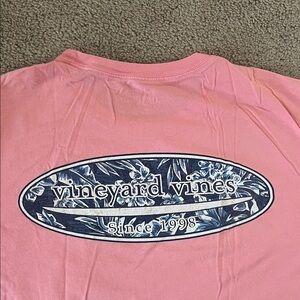 Vineyard Vines Pink Tee with Blue Graphic